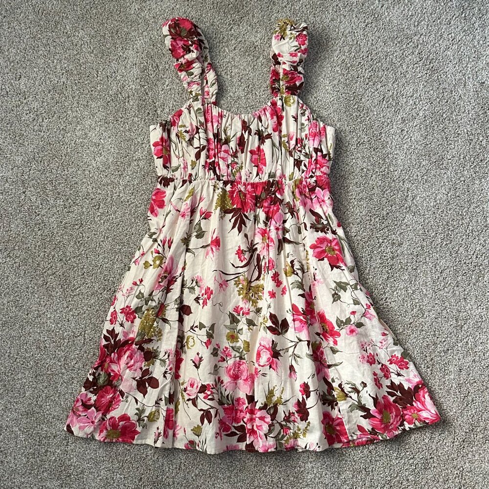 NEW abercrombie puff strap pink mini dress 🤍 xl - Picture 4 of 14
